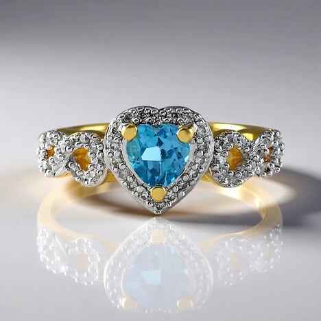Anello in argento con Topazio Blu Svizzero (M de Luca)