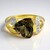 Anello placcato in oro con Quarzo Fumè
