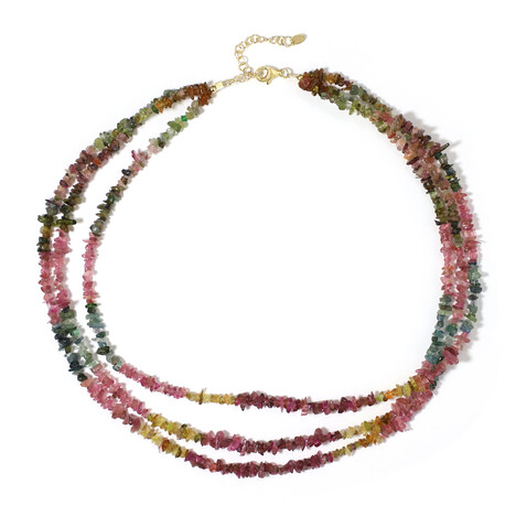 Zilveren halsketting met toermalijnen