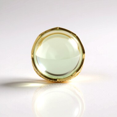 Zilveren ring met een groene amethist (Ornaments by de Melo)