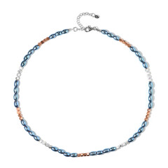 Collier en argent et Hématite bleu royal