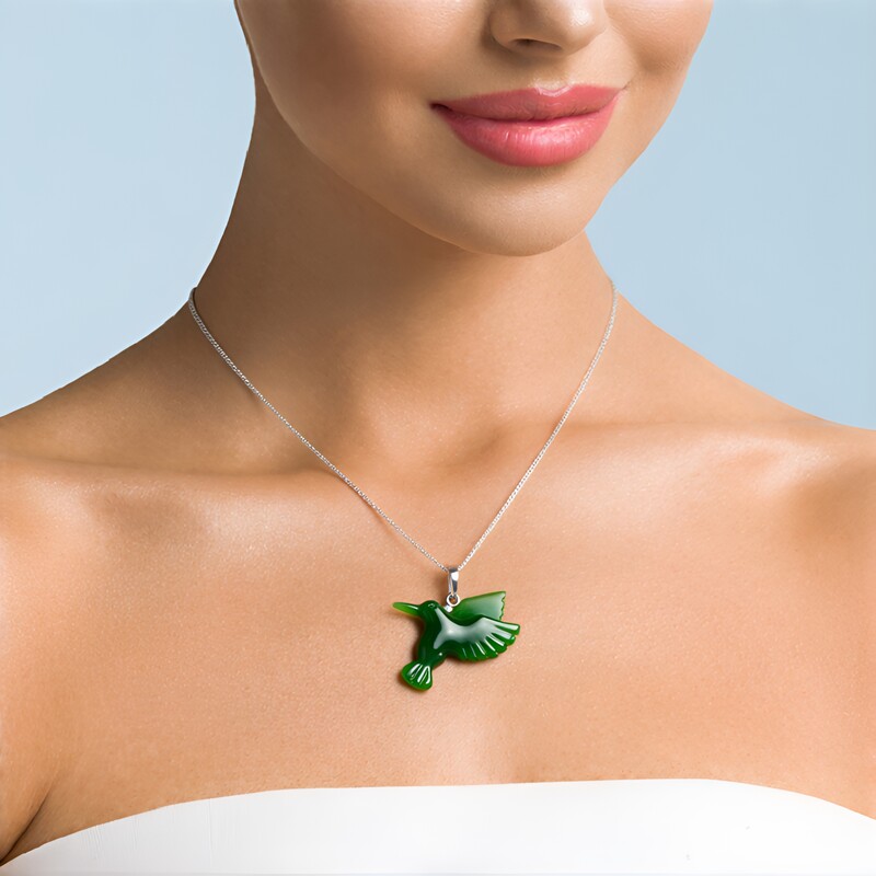 Ciondolo in argento con Giada Canadese