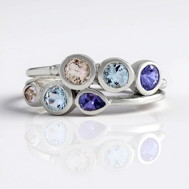 Anillo en plata con Aguamarina de Brasil