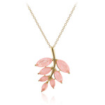 Pinkfarbener Pastell-Quarz-Silberhalskette