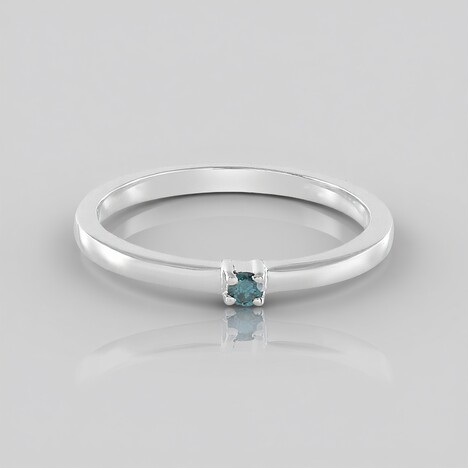 Anello in argento con Diamante Blu I3