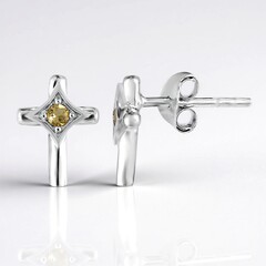 Orecchini in argento con Citrino