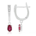 AAA Brazilian Rubelite Silver Earrings