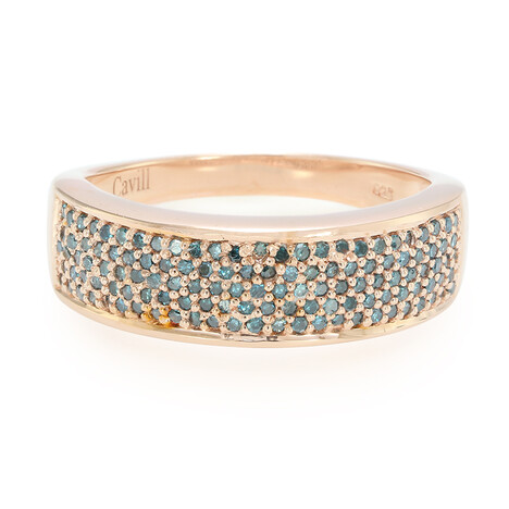 Fancy-Diamant-Silberring