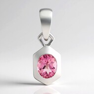 Ciondolo in argento con Tormalina Rosa Brasiliana (Pallanova)