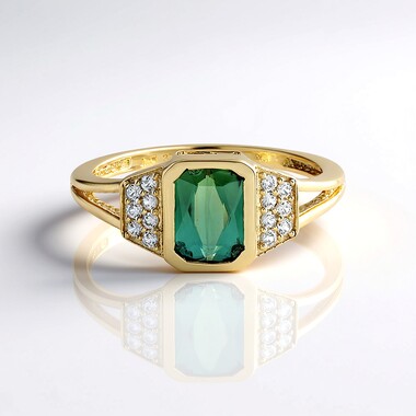 Anello in oro con Indicolite (Adela Gold)
