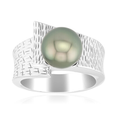 Tahitian Pearl Silver Ring (MONOSONO COLLECTION)