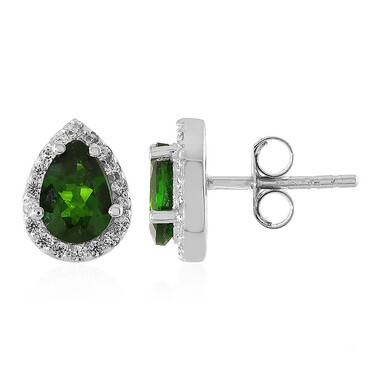 Orecchini in argento con Diopside Russo