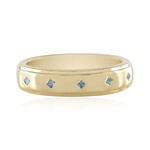 Blauer I3 Diamant-Silberring