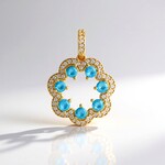 Ciondolo in argento con Apatite Blu Neon