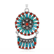 Kingman Blue Mojave Turquoise Silver Pendant (Jones Lee)