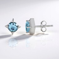 Pendientes en plata con Topacio azul cielo
