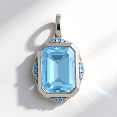 Ciondolo in argento con Topazio Blu Cielo