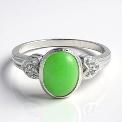 Anello in argento con Crisoprasio Imperiale