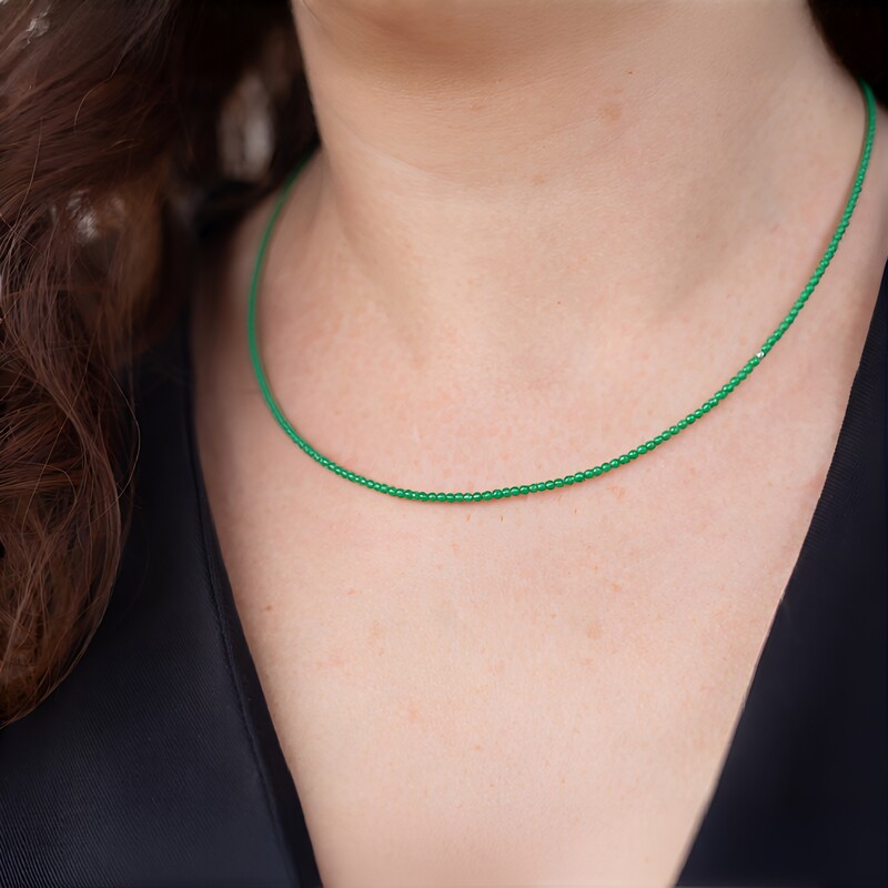 Collar en plata con Aventurina verde