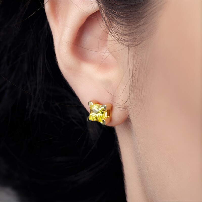 Gelber Beryll-Silberohrringe