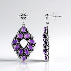 Orecchini in argento con Ametista Zambiana (Desert Chic)