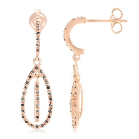 Zilveren oorbellen met Fancy diamanten