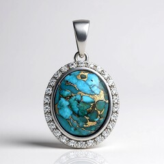 Ciondolo in argento con Mosaico turchese