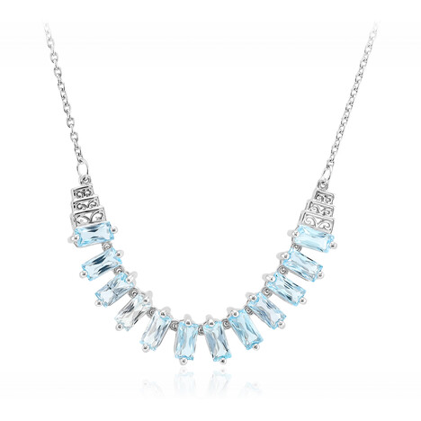 Himmelblauer Topas-Silbercollier