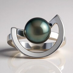 Anello in argento con Perla Tahitiana