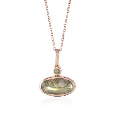 Green Maniry Labradorite Silver Necklace (KM by Juwelo)