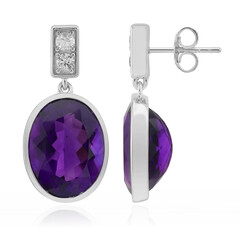 Pendientes en plata con Amatista de Zambia