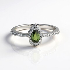 Anello in argento con Zircone Ceylon Verde