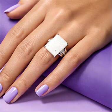 Glitzer-Achat-Silberring