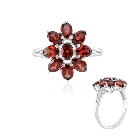 Bague en argent et Grenat du Mozambique