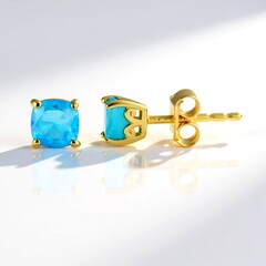 Orecchini in argento con Opale Blu dell'Etiopia