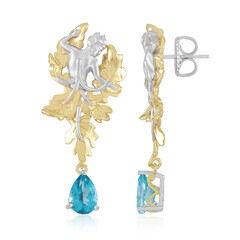 Paraiba-Topas-Silberohrringe