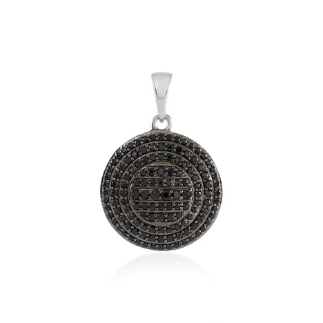 Zilveren hanger met zwarte spinelstenen