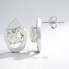 Orecchini in argento con Ametista Verde