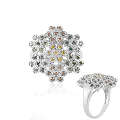 Anillo en plata con Diamante amarillo I2