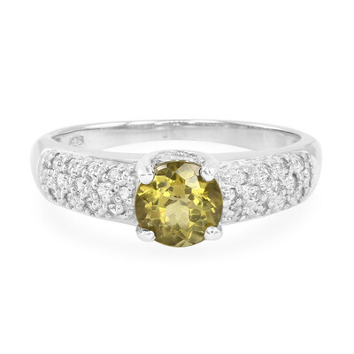 Bague en argent et Apatite Citron