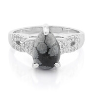 Schneeflocken-Obsidian-Silberring