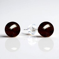 Boucles d'oreilles en argent et Grenat du Mozambique