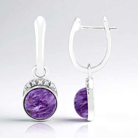 Boucles d'oreilles en argent et Charoïte