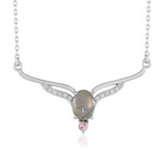 Collier en argent et Labradorite rose de Maniry