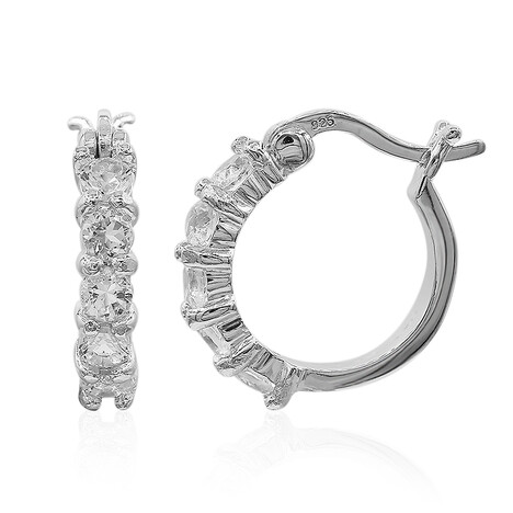 Boucles d'oreilles en argent et Topaze blanche