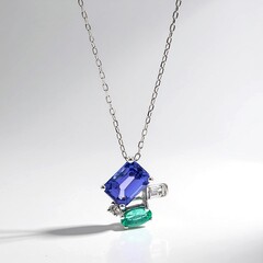 Collana in oro con Tanzanite AAA