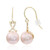 Gouden oorbellen met Royal Pink Ming Parels (TPC)