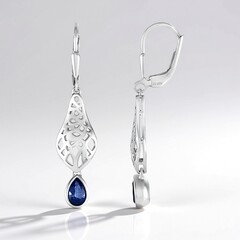 Orecchini in argento con Cianite del Nepal