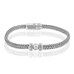 Platin-Akoya-Perlen-Silberarmband