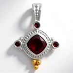 Ciondolo in argento con Granato Mozambico (Granulieren)